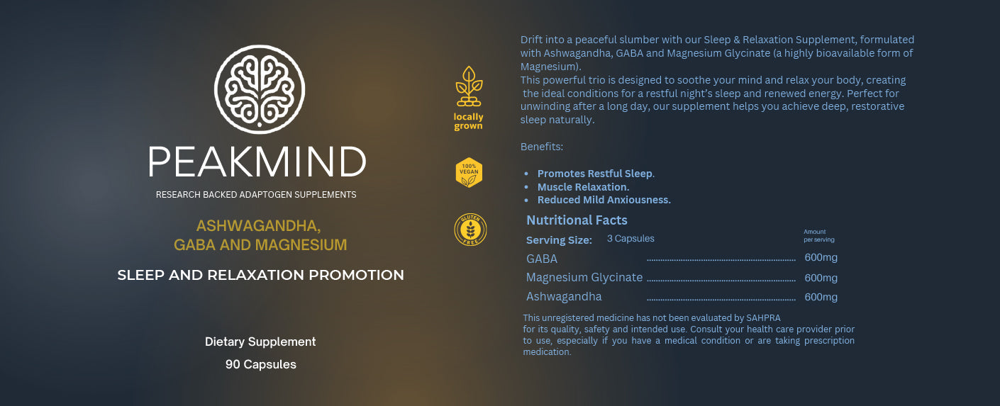 Ashwagandha, GABA and Magnesium 90 Capsules